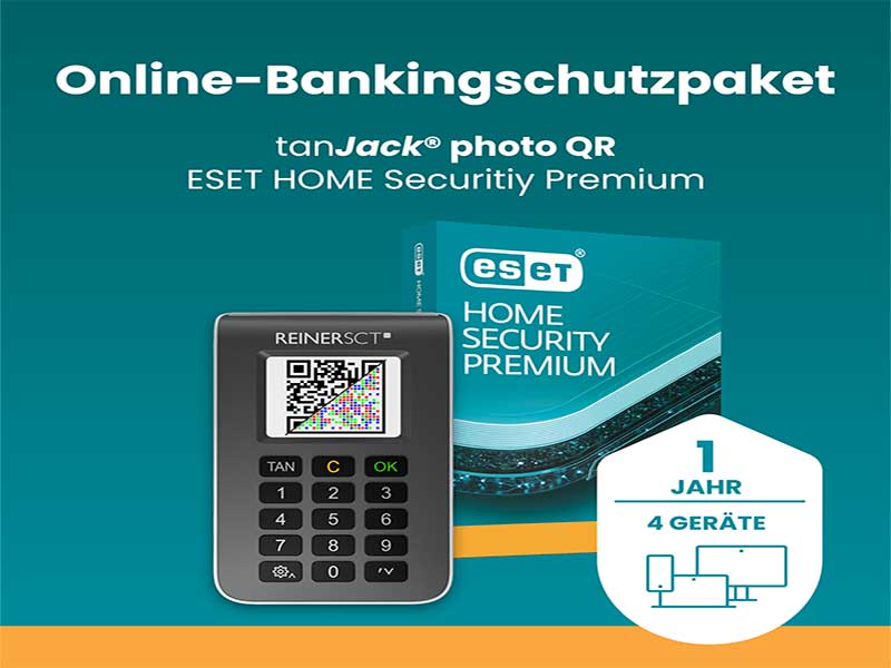 REINER SCT tanJack photo QR + ESET Home Security Premium