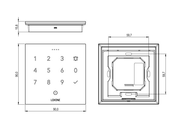 Loxone NFC Code Touch Nano Weiss